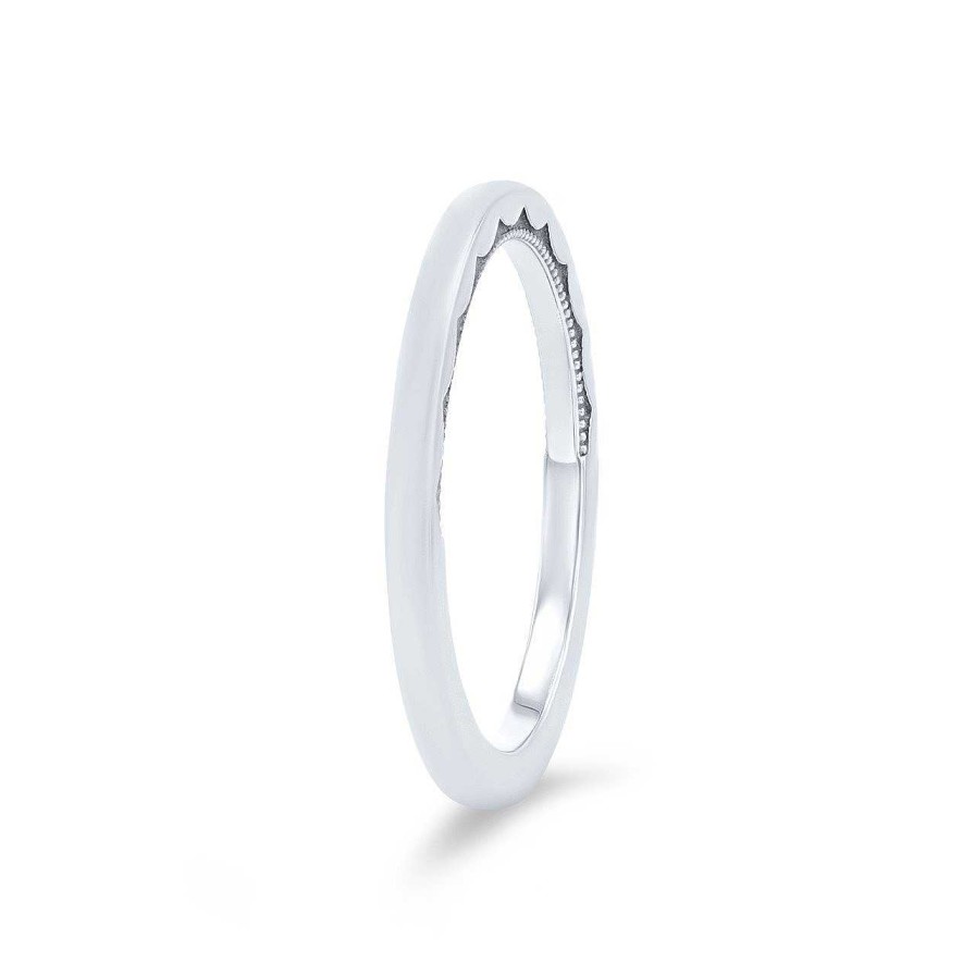 Diamonds Direct Women'S Bands | Tacori Sculpted Crescent 1.5Mm Plain Wedding Band White Gold 18K