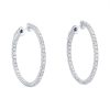 Diamonds Direct Earrings | Diamond Inside Out Hoop Earrings White Gold 14K