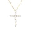 Diamonds Direct Necklaces & Pendants | Diamond Cross Pendant Yellow Gold 14K