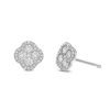 Diamonds Direct Earrings | Diamond Border Clover Studs