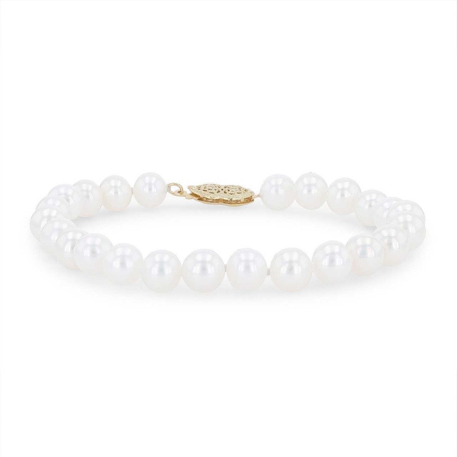 Diamonds Direct Bracelets | Freshwater Pearl Strand Bracelet White Gold 14K