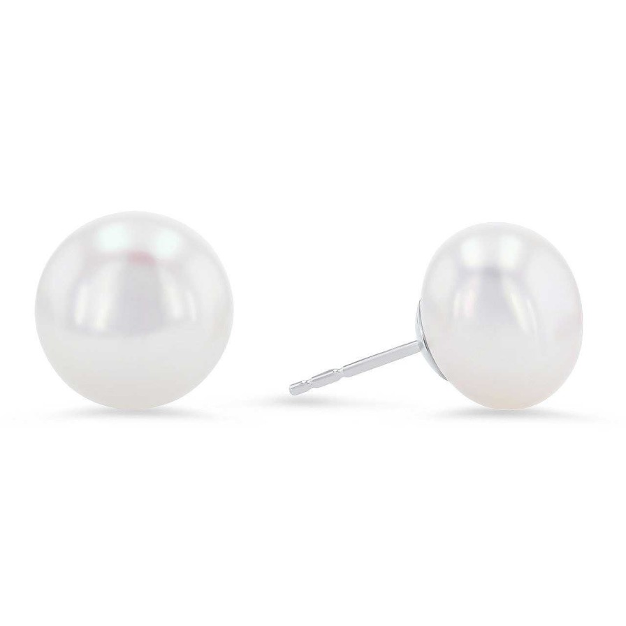 Diamonds Direct Earrings | White Freshwater Pearl Studs