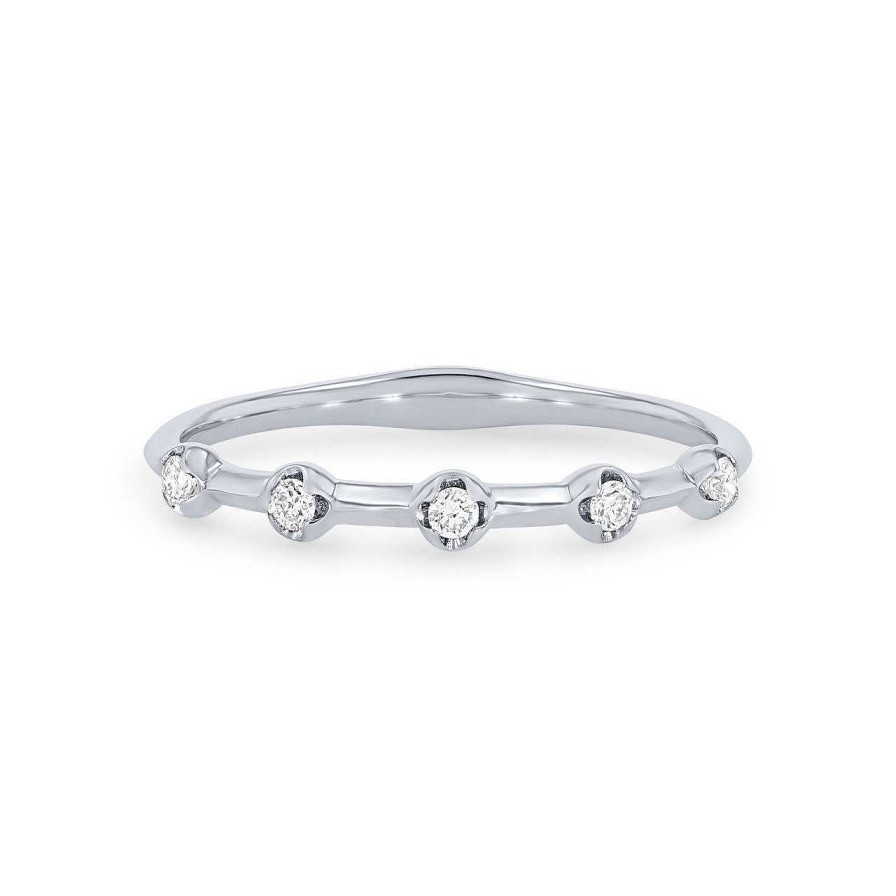 Diamonds Direct Women'S Bands | Scatter Diamond Wedding Band By Amden White Gold 14K