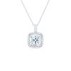 Diamonds Direct Necklaces & Pendants | Aquamarine And Diamond Halo Pendant White Gold 14K