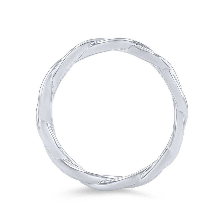 Diamonds Direct Women'S Bands | Twist Wedding Band By Classique White Gold 14K