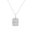 Diamonds Direct Necklaces & Pendants | Baguette And Round Diamond Mosaic Pendant White Gold 14K