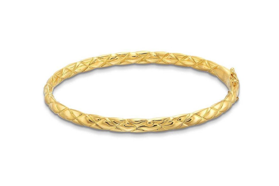 Diamonds Direct Bracelets | Gold Quilted Bangle