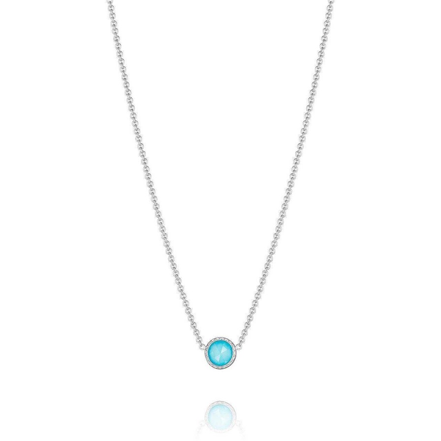 Diamonds Direct Necklaces & Pendants | Tacori Crescent Embrace Petite Turquoise Pendant