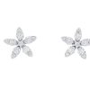 Diamonds Direct Earrings | Flower Diamond Stud Earrings White Gold 18K