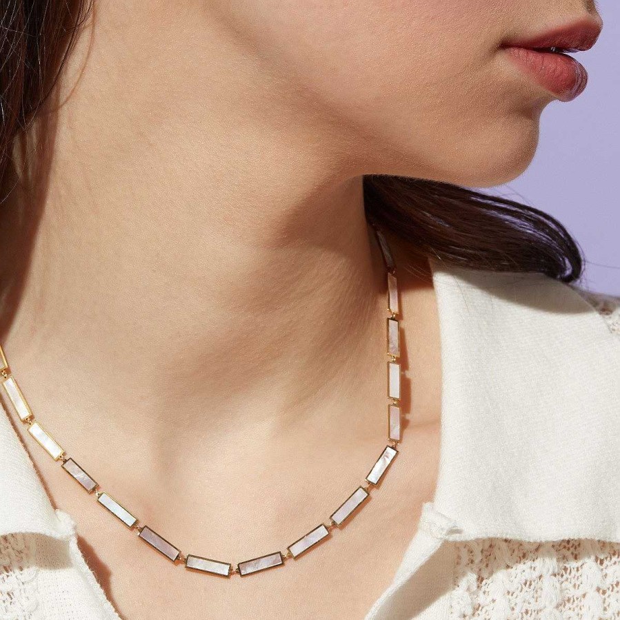 Diamonds Direct Necklaces & Pendants | Mother Of Pearl 18" Link Necklace