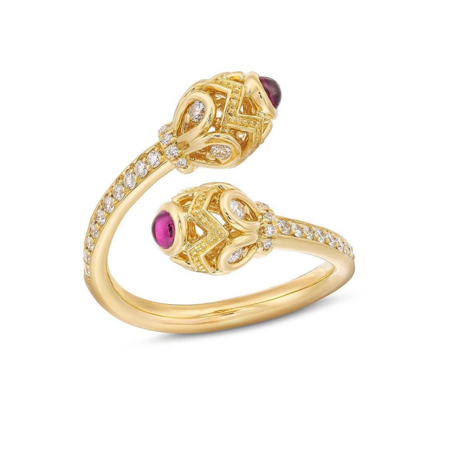 Diamonds Direct Fashion Rings | Verragio Diamond & Rhodolite Toi Et Moi Ring