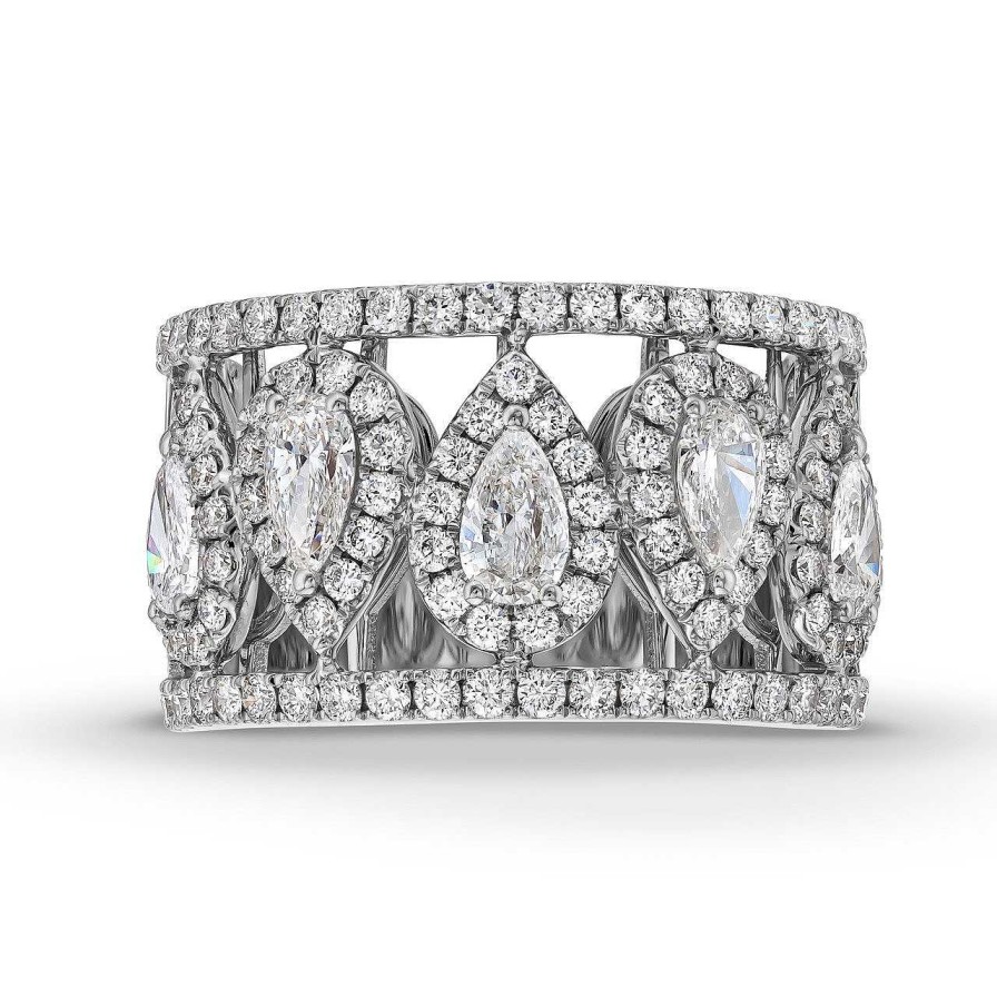 Diamonds Direct Fashion Rings | Pear Diamond Halo Border Ring