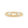 Diamonds Direct Women'S Bands | Three Stone Diamond Ring Guard By True Romance Yellow Gold 14K