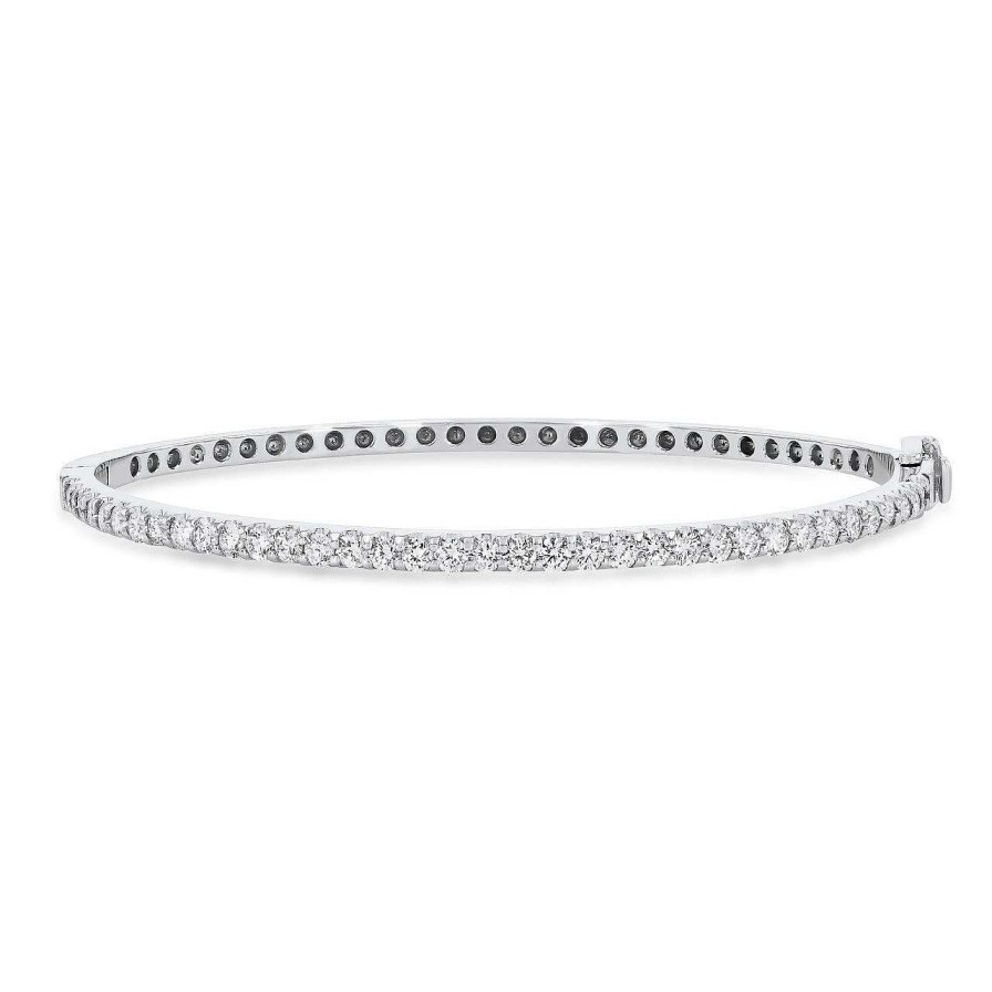 Diamonds Direct Bracelets | Illusion Diamond Bangle White Gold 14K