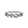 Diamonds Direct Women'S Bands | Simon G. Filigree Milgrain Diamond Wedding Band White Gold 18K