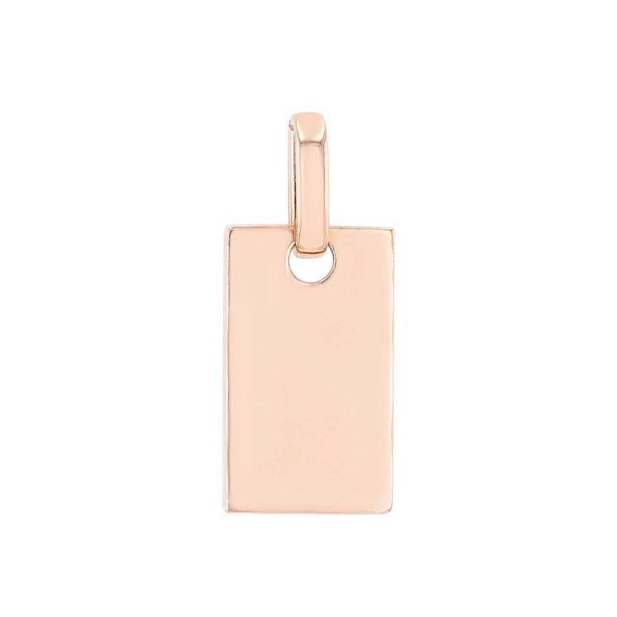 Diamonds Direct Pendants | Dog Tag Pendant Rose Gold 14K