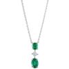 Diamonds Direct Necklaces | Emerald & Diamond Pendant