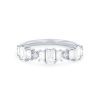 Diamonds Direct Women'S Bands | Three Stone Emerald And Round Diamond Wedding Band By Classique White Gold 14K