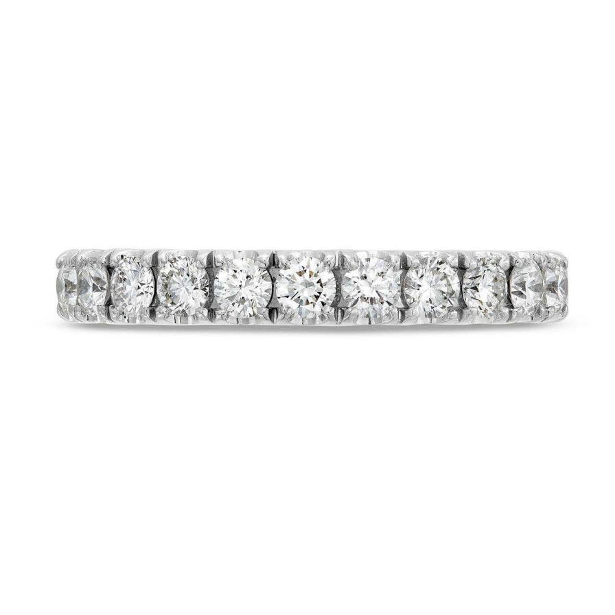 Diamonds Direct Women'S Bands | Simon G. Three Sided Diamond Wedding Band White Gold 18K