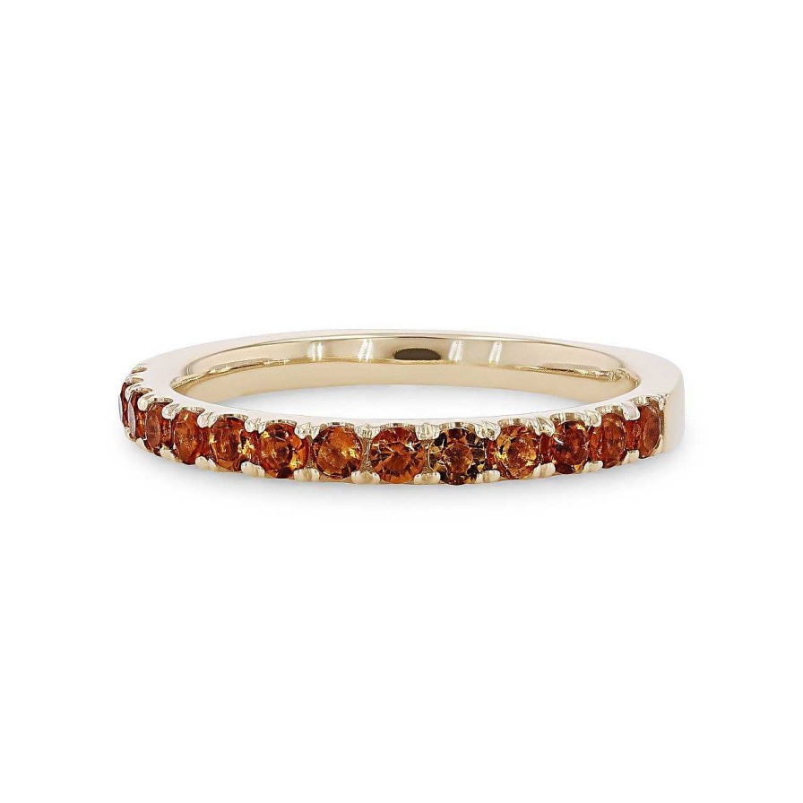 Diamonds Direct Women'S Bands | Citrine Wedding Band Yellow Gold 14K