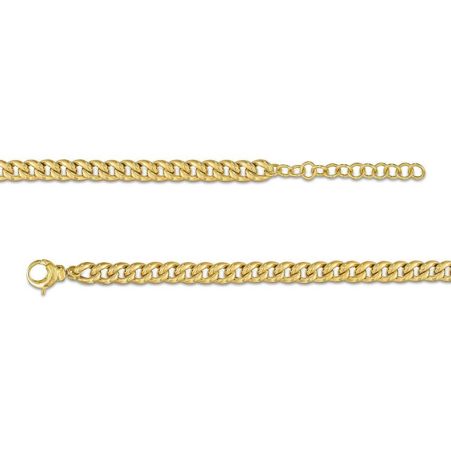 Diamonds Direct Necklaces & Pendants | Simon G. Pave Diamond Curb Chain Necklace White And Yellow Gold 18K