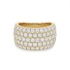 Diamonds Direct Fashion Rings | Five-Row Diamond Pave Band Yellow Gold 14K