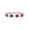 Diamonds Direct Women'S Bands | Alternating Ruby And Diamond Wedding Band By Classique White Gold 14K