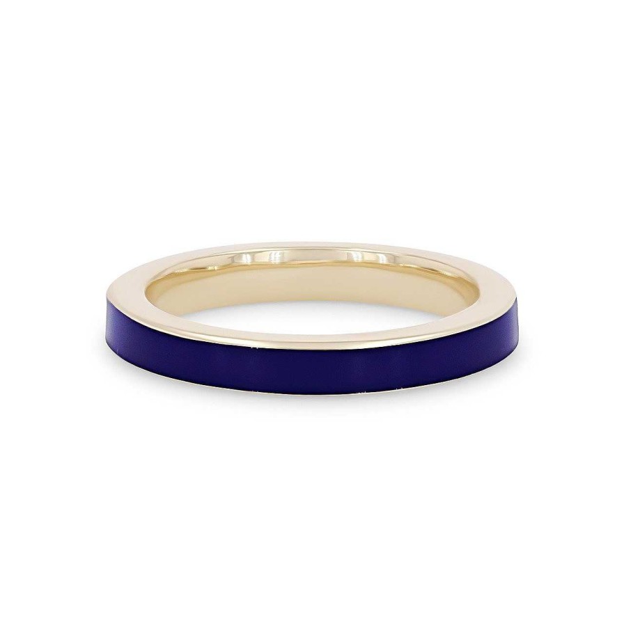 Diamonds Direct Fashion Rings | Michael M. Chroma Blue Enamel Ring Yellow Gold 14K