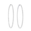 Diamonds Direct Earrings | Thin Oval Shaped Diamond Hoops