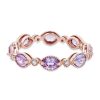 Diamonds Direct Women'S Bands | Pink And Purple Sapphire Eternity Band Rose Gold 14K