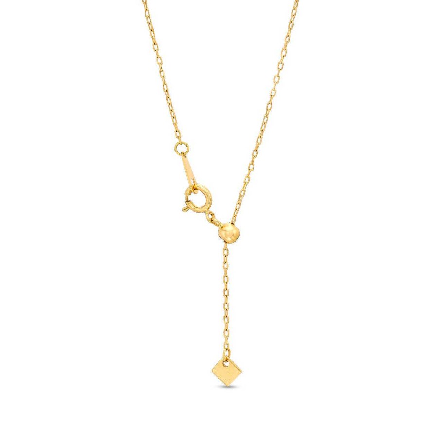 Diamonds Direct Necklaces & Pendants | Marquise Diamond Floating Station Necklace Yellow Gold 18K