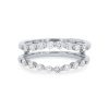 Diamonds Direct Women'S Bands | Contour Single Prong Diamond Ring Guard By True Romance White Gold 14K