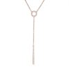 Diamonds Direct Necklaces & Pendants | Diamond Accented "Y" Necklace Rose Gold 14K