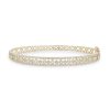 Diamonds Direct Bracelets | Three Row Bezel Diamond Bangle White Gold 18K