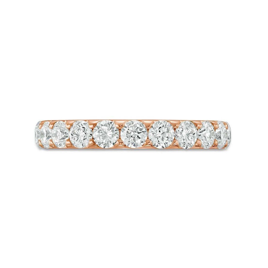 Diamonds Direct Women'S Bands | Essential Diamond Halfway Wedding Band (1.00Tw) Rose Gold 14K