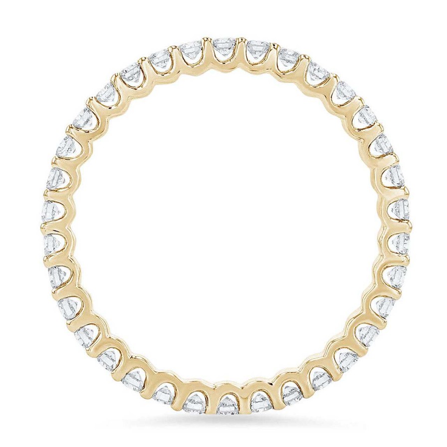 Diamonds Direct Women'S Bands | Scallop Diamond Eternity Band Yellow Gold 14K