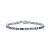 Diamonds Direct Bracelets | Alternating Sapphire And Diamond Bracelet White Gold 14K