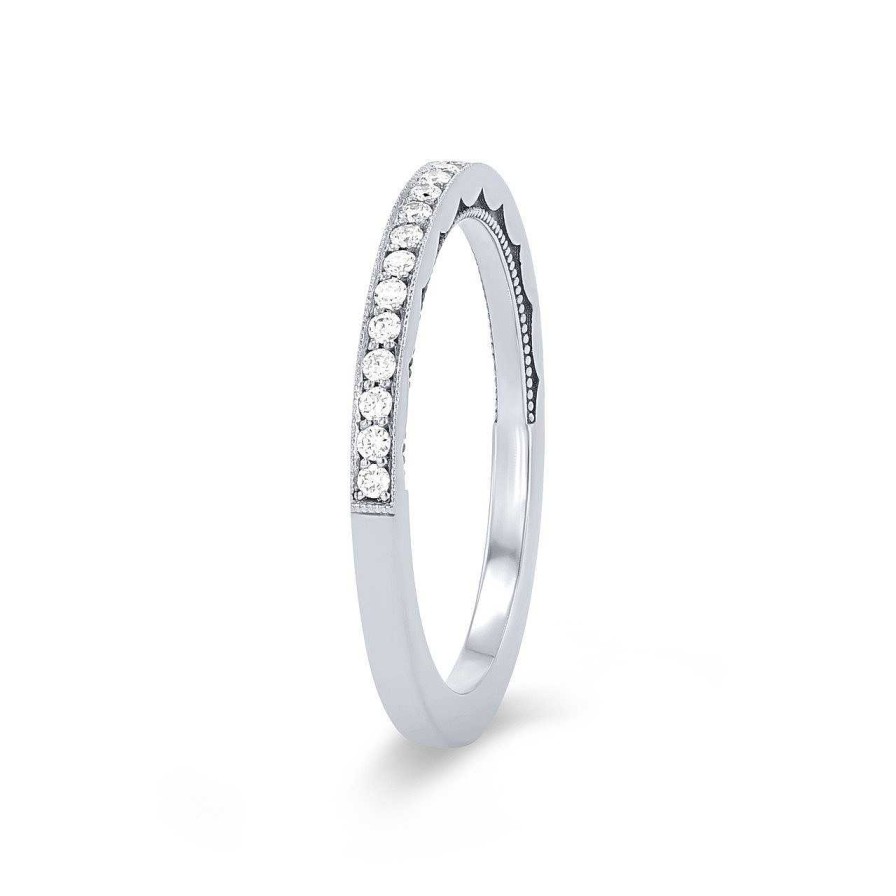 Diamonds Direct Women'S Bands | Tacori Sculpted Crescent Classic Wedding Band White Gold 18K