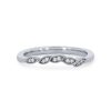 Diamonds Direct Women'S Bands | Floral Curved Milgrain Wedding Band By Artcarved White Gold 14K