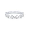 Diamonds Direct Women'S Bands | Alternating Diamond Wedding Band By A. Jaffe White Gold 14K