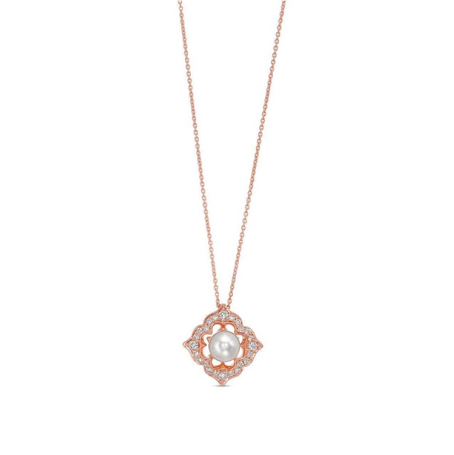 Diamonds Direct Necklaces & Pendants | Verragio Victorian Diamond And Pearl Pendant