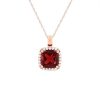 Diamonds Direct Necklaces & Pendants | Garnet And Diamond Halo Pendant Rose Gold 14K