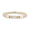 Diamonds Direct Women'S Bands | Beaded Baguette Diamond Wedding Band By Amden White Gold 14K