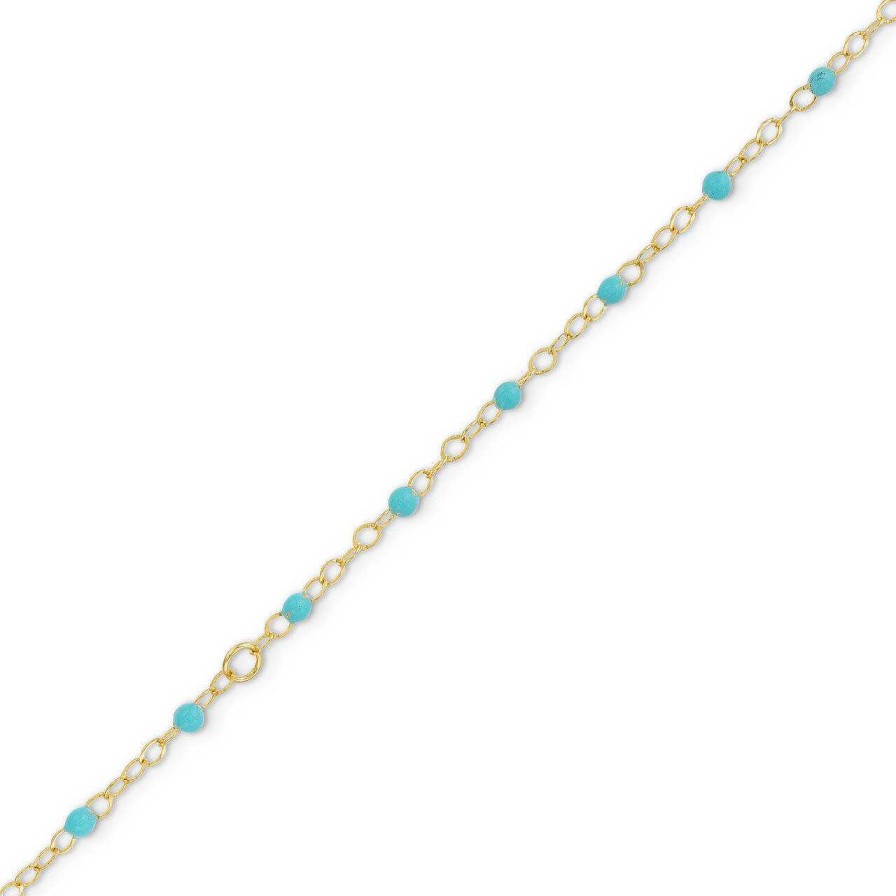 Diamonds Direct Bracelets | Turquoise Enamel Bead Bracelet