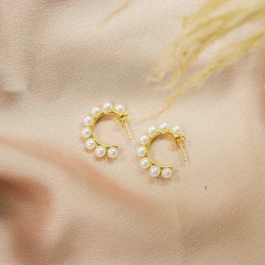 Diamonds Direct Earrings | Freshwater Pearl Hoop Earrings