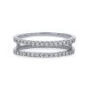 Diamonds Direct Women'S Bands | Diamond Ring Guard By True Romance White Gold 14K