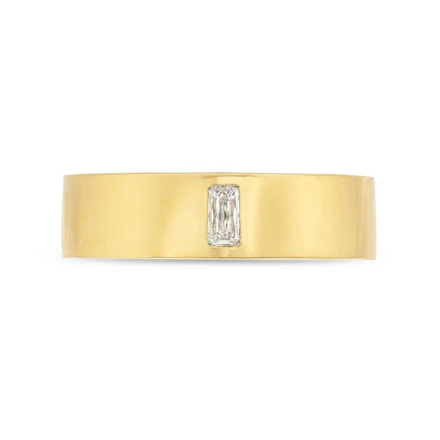 Diamonds Direct Men'S Bands | Tacori Bezel Set Diamond In High Polish Finish Wedding Band Yellow Gold 18K