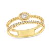 Diamonds Direct Fashion Rings | Two Row Beaded Oval And Round Diamond Band