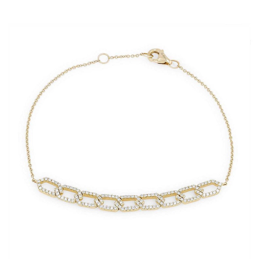 Diamonds Direct Bracelets | Diamond Chain Link Bracelet White Gold 14K