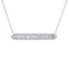 Diamonds Direct Necklaces & Pendants | Baguette And Round Diamond Bar Pendant White Gold 14K